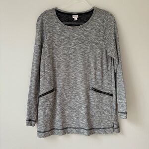 Merona | Target Heather Gray Top with Black Trim Sz L‎